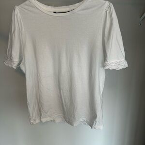 Vero Moda White Short Sleeve Top with Lace Detail